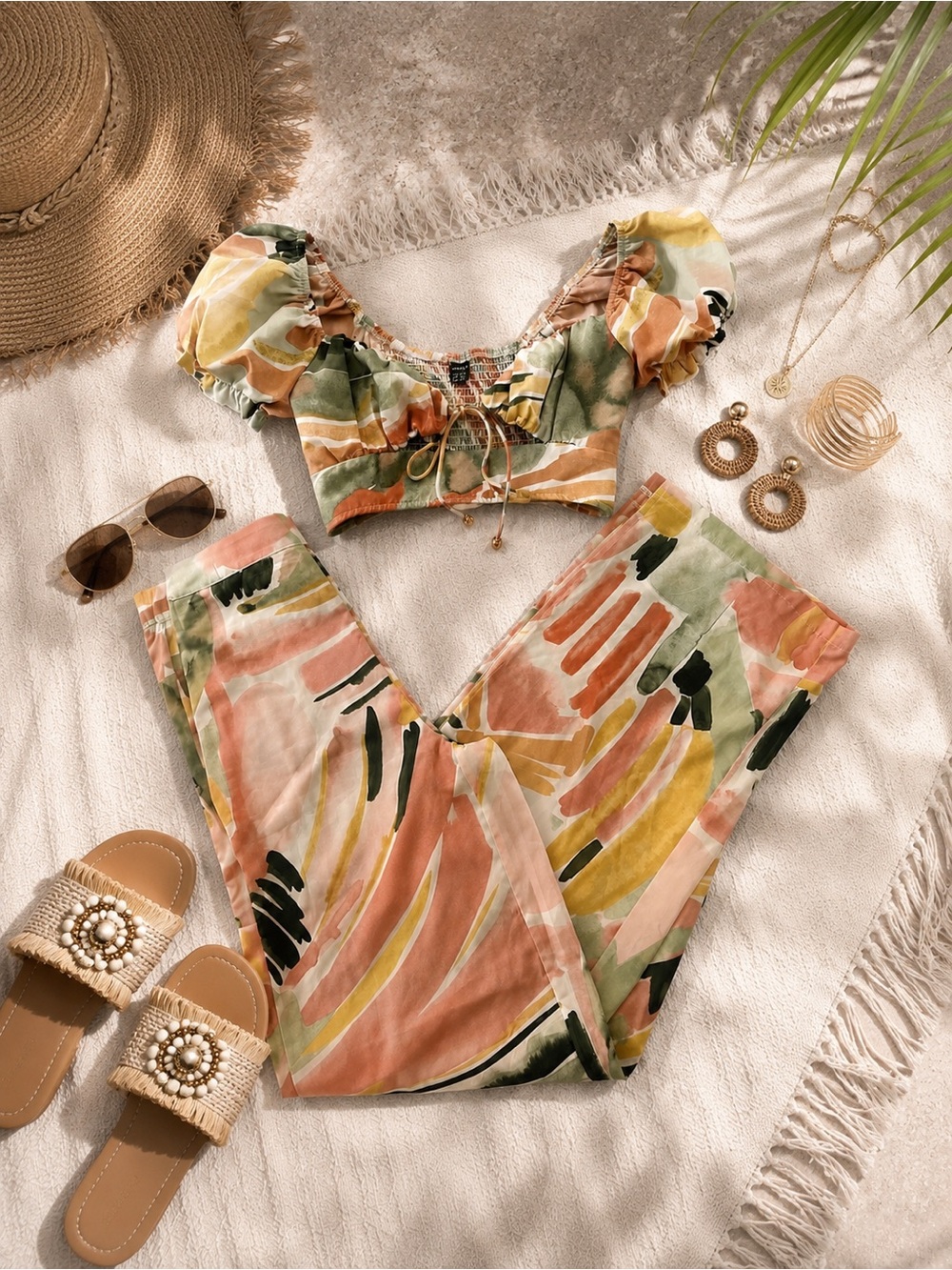 Bohemian Abstract Print Matching Set  🏝️